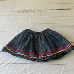 Tea Collection Colorful Trim Denim Skirt